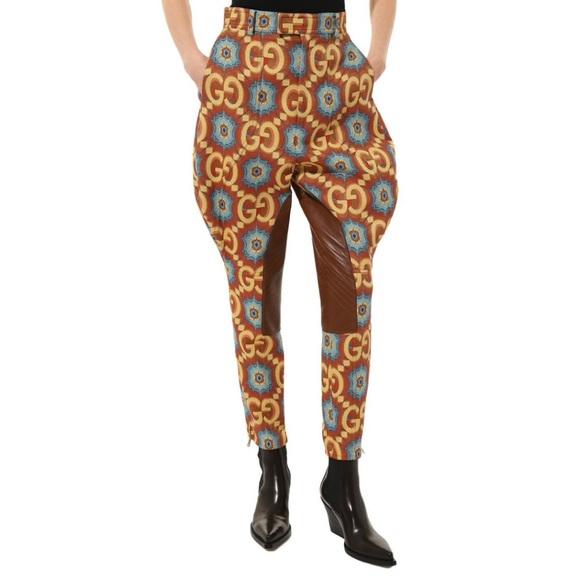 Gucci Pants - Gucci $2950 Psychedelic GG Logo With Leather Detail Trousers